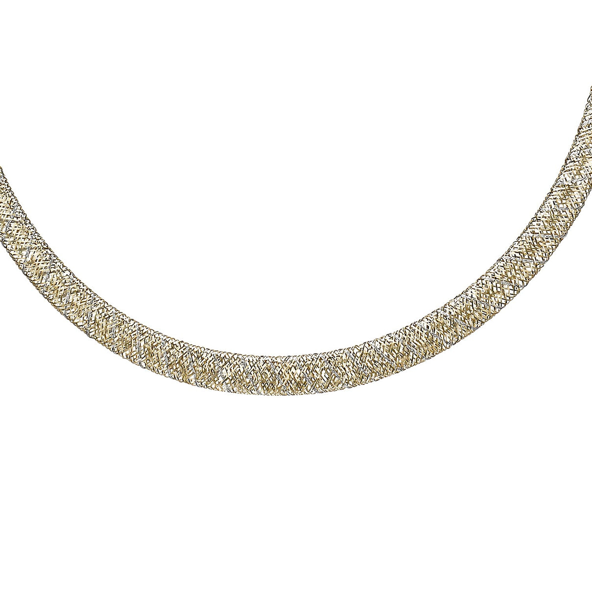 9K 2 Colour Gold Flexible Necklace 18 Inch 7254577 0