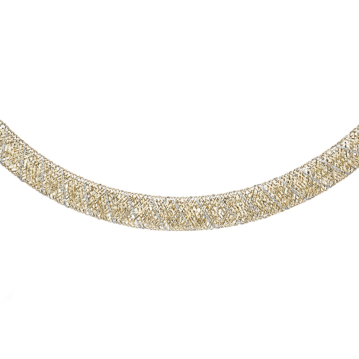 9K 2 Colour Gold Flexible Necklace 18 Inch 7254577 1