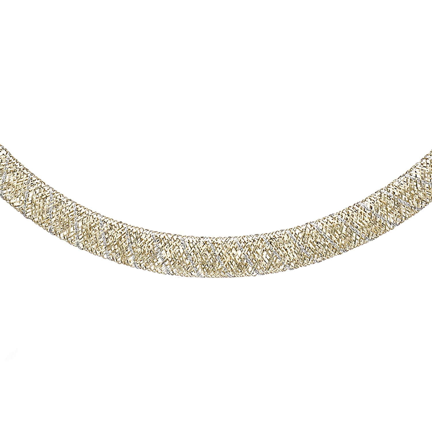 9K 2 Colour Gold Flexible Necklace 18 Inch 7254577 1