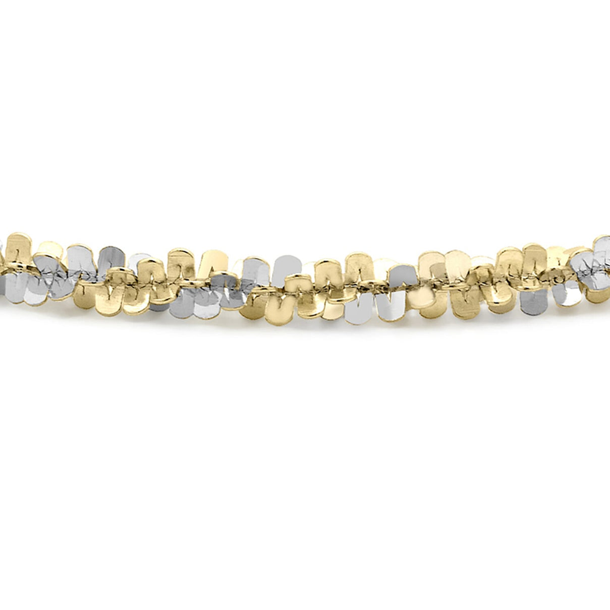 9K 2 Colour Gold Twist Chain Bracelet 7 Inch 7078184 1