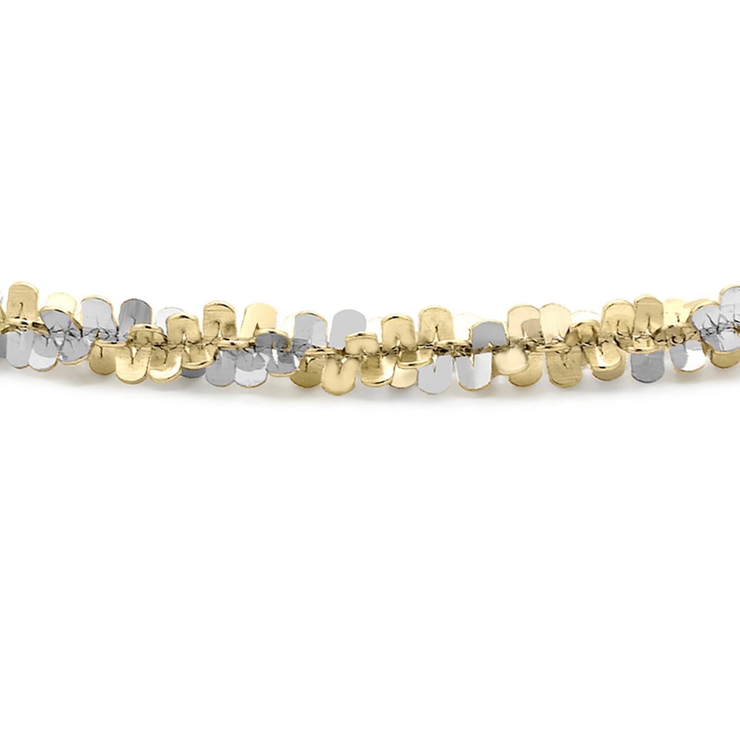 9K 2 Colour Gold Twist Chain Bracelet 7 Inch 7078184 1