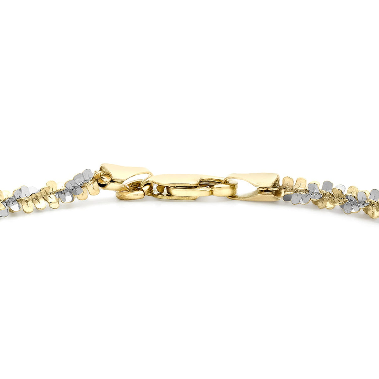 9K 2 Colour Gold Twist Chain Bracelet 7 Inch 7078184 2