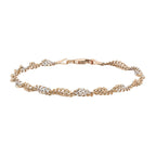 9K 2 Colour Gold Twist Curb Bracelet 7.5 Inch