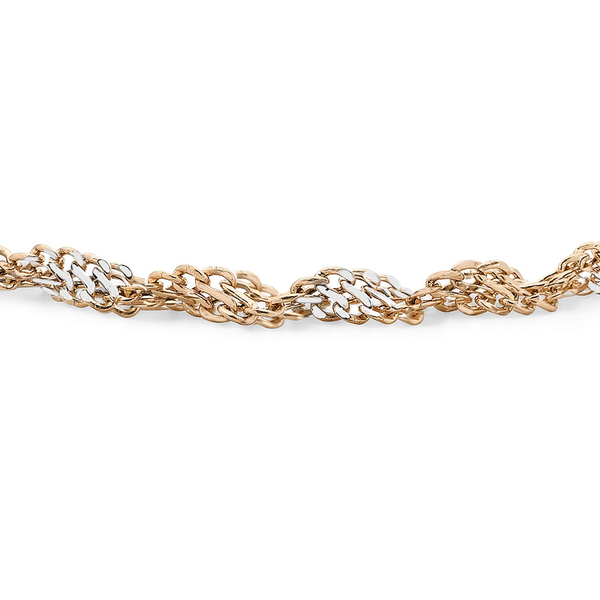9K 2 Colour Gold Twist Curb Bracelet 7.5 Inch 7078183 1