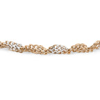 9K 2 Colour Gold Twist Curb Bracelet 7.5 Inch