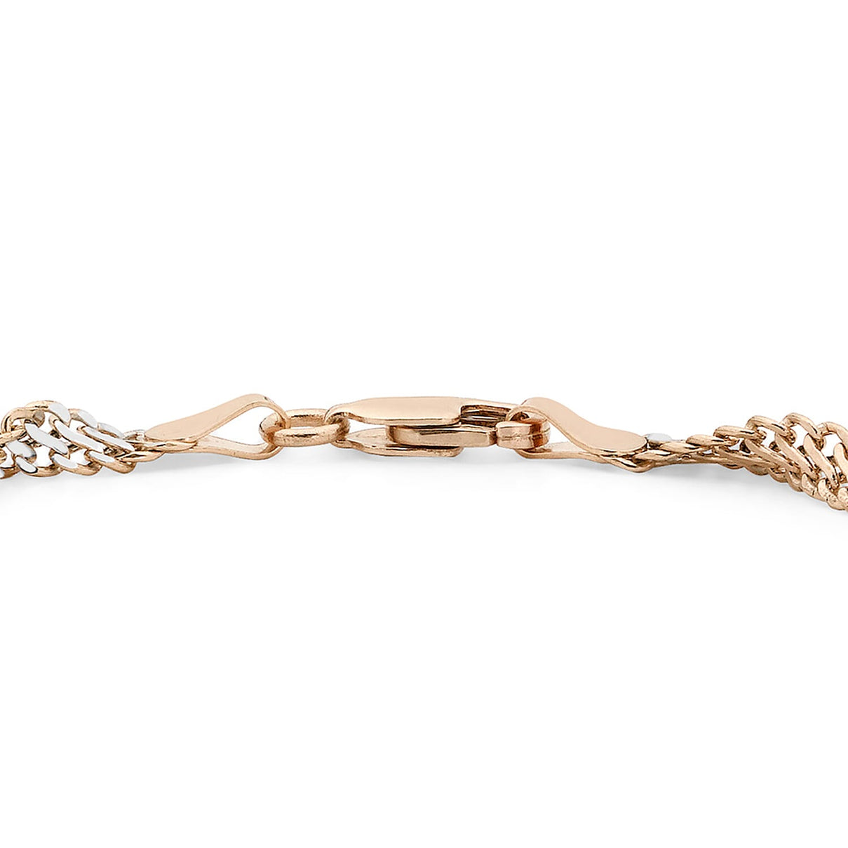 9K 2 Colour Gold Twist Curb Bracelet 7.5 Inch 7078183 2