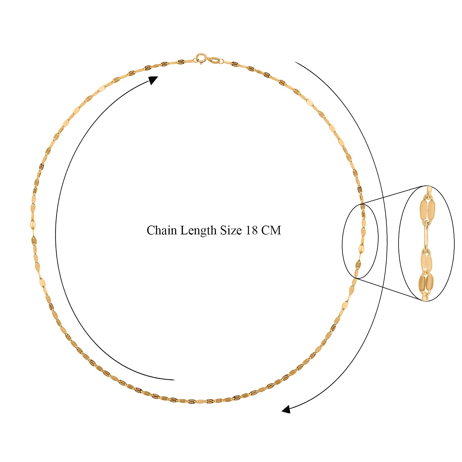 9K Gold 2.3 MM Forzantina Chain with Spring Ring Clasp 18 Inch 8104711 5