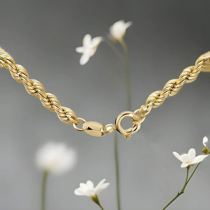 9K Gold 2.5 MM Rope Chain with Spring Ring Clasp 22 Inch Polished 3g 8104697 2