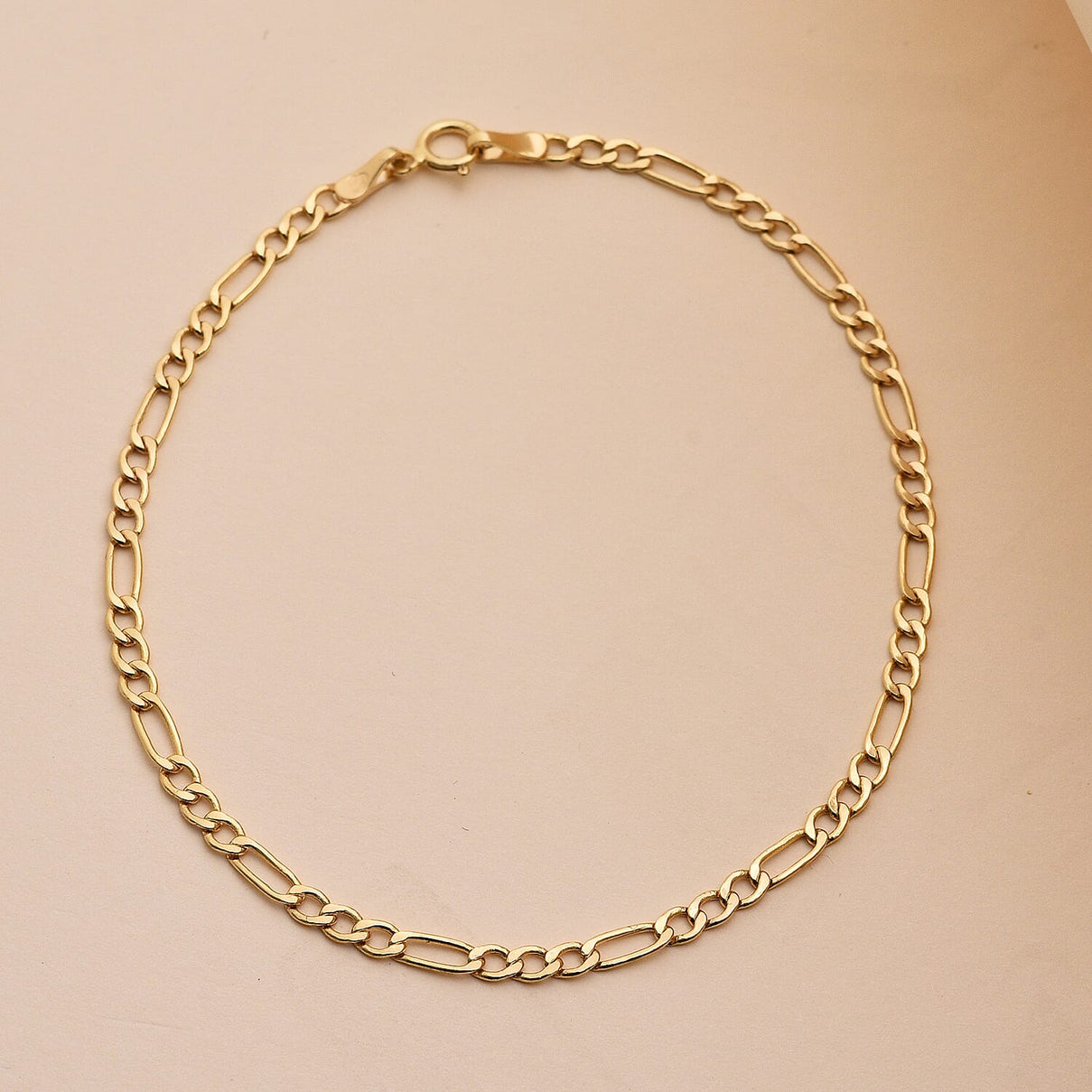 9K Yellow Gold 2 MM Figaro Bracelet with Spring Ring Clasp 7.5 Inch Polished 8104728 4