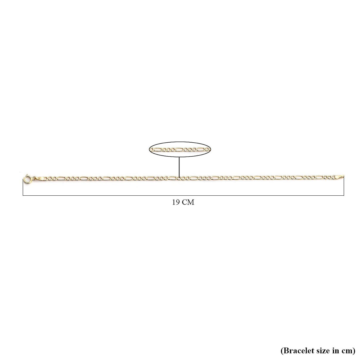 9K Yellow Gold 2 MM Figaro Bracelet with Spring Ring Clasp 7.5 Inch Polished 8104728 7