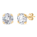 9K Yellow Gold  A   White Cubic Zirconia  Earring 4.34 pc,  Gold Wt. 0.49 Gms  4.340  Ct.