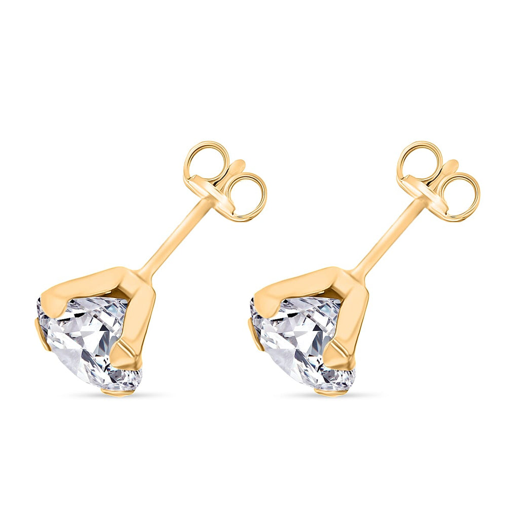9K Yellow Gold  A   White Cubic Zirconia  Earring 4.34 pc,  Gold Wt. 0.49 Gms  4.340  Ct.