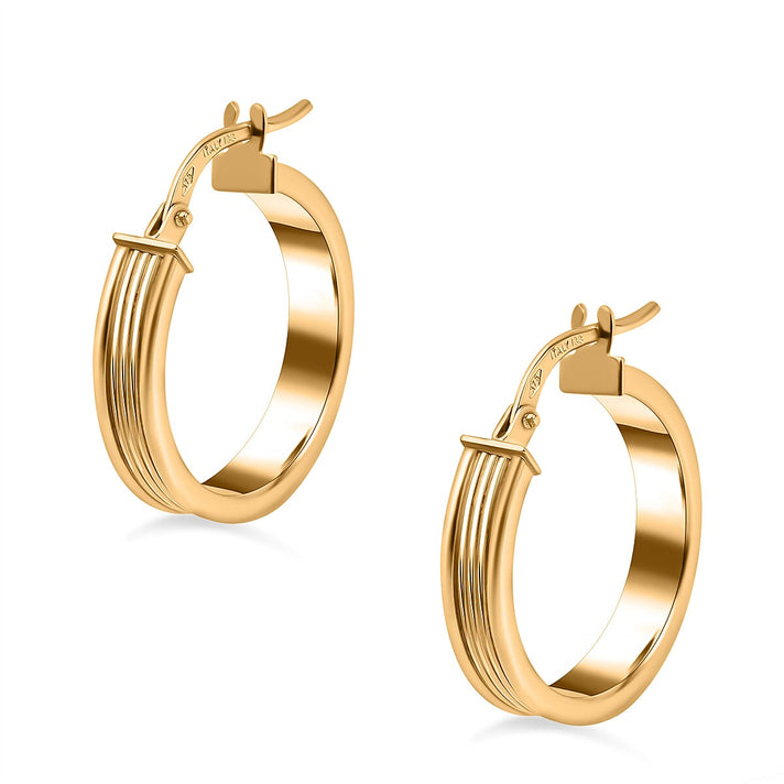 9K Gold Earrings with Hinged Clasp Textured, 1.2 Gms 8104686 1