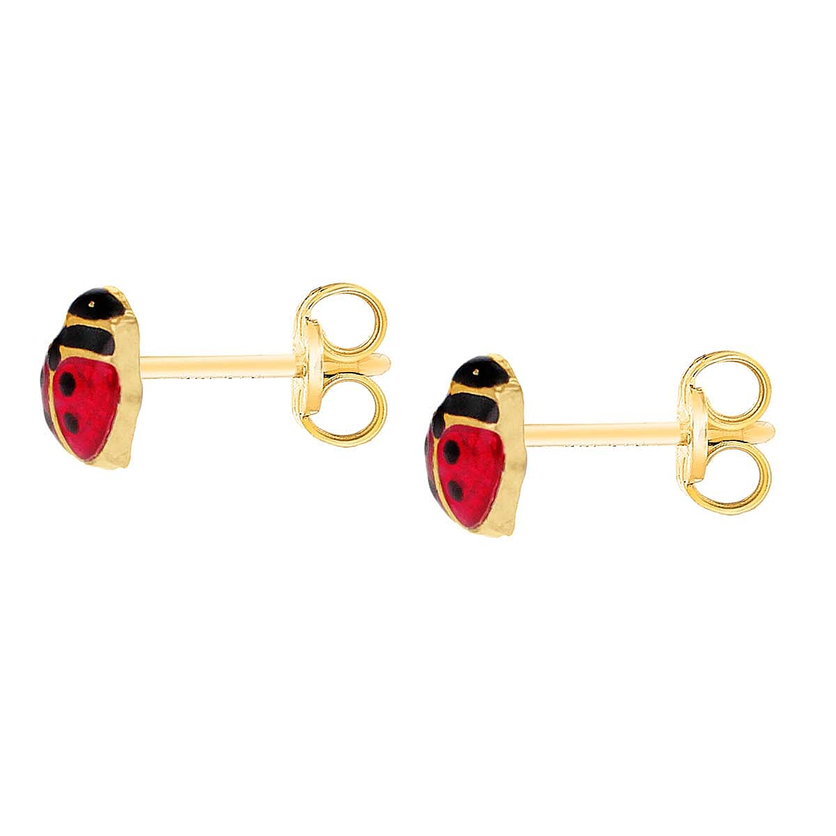 9K Gold Mini Enamel Ladybird Earrings 7812685 6