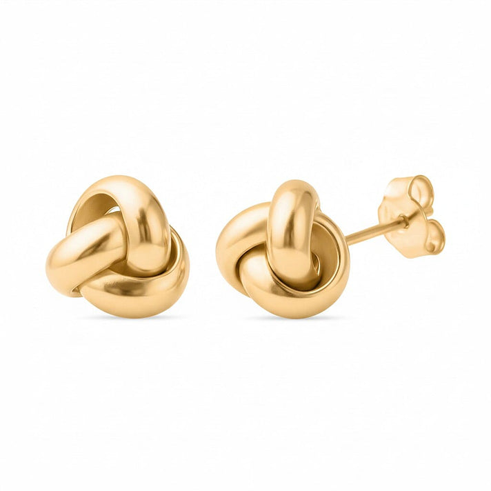 9K Gold Stud Earrings with Push Back Clasp, 0.48 Gms 8104689 1