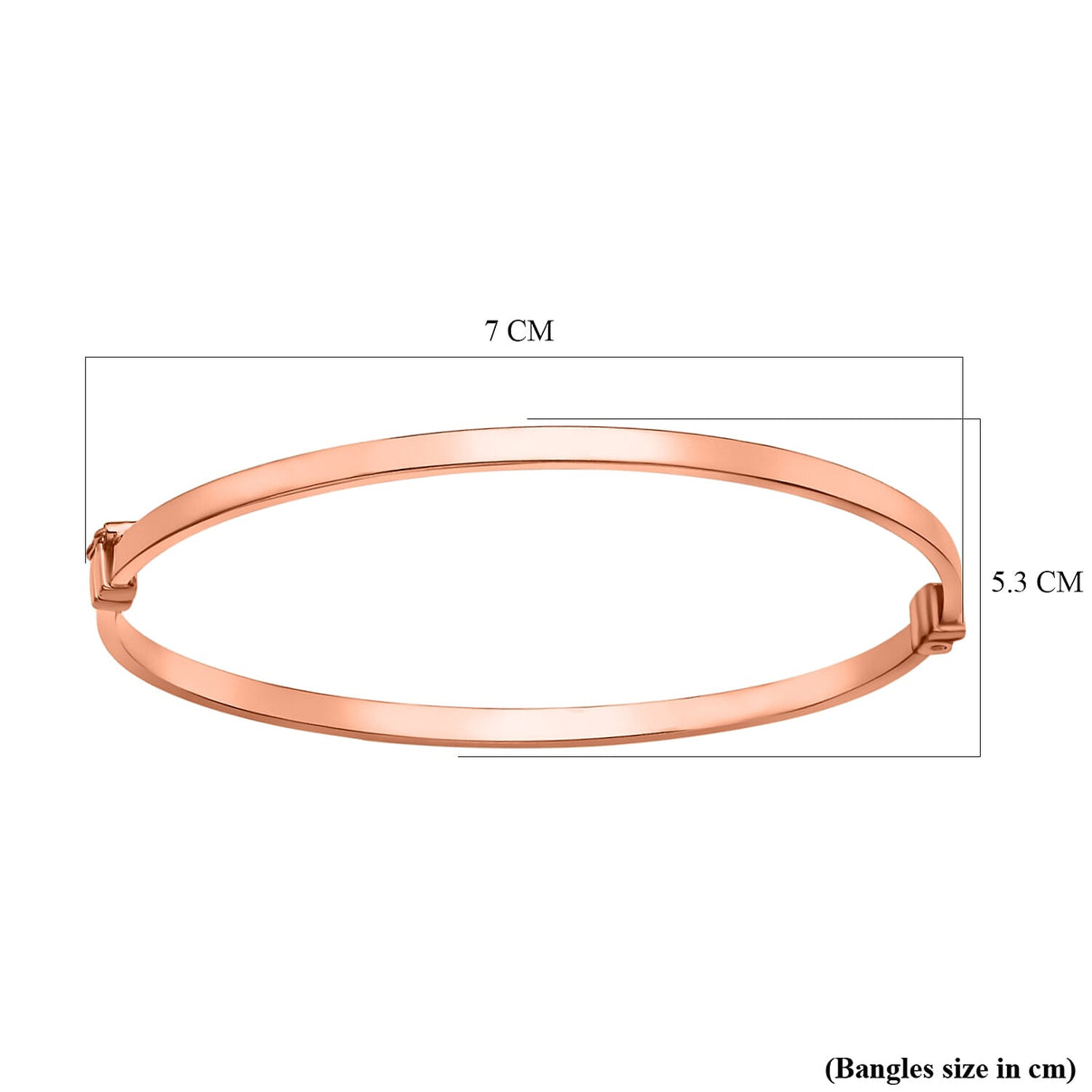9K Rose Gold 3mm Rectangular Tube Oval Bangle 8895039 4