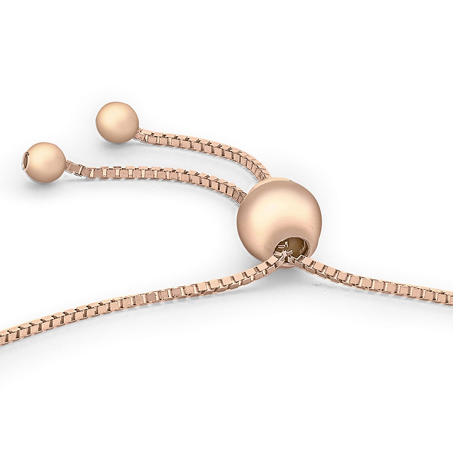 9K Rose Gold 41mm x 3mm Diamond Cut Bar and Box Chain Adjustable Bracelet 8894690 2