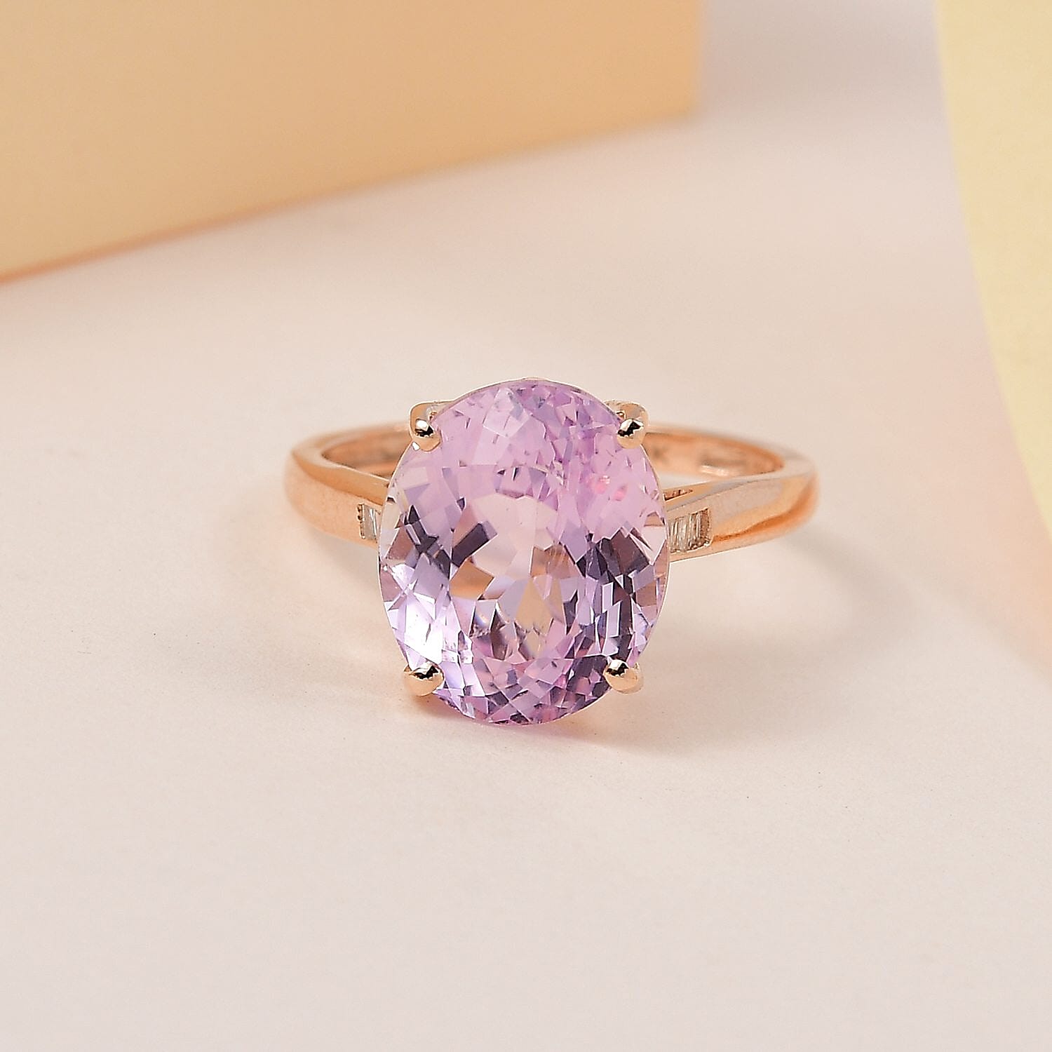 9K Rose Gold Urucum Kunzite and Diamond Ring 6.37 Ct 7386505 3