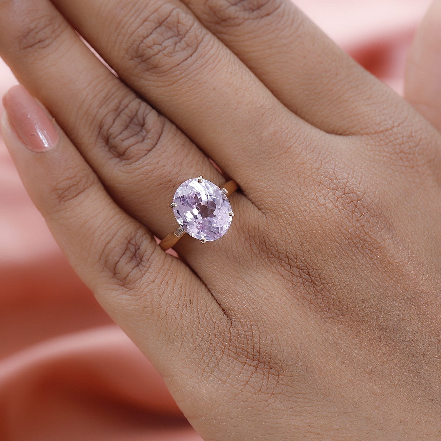 9K Rose Gold Urucum Kunzite and Diamond Ring 6.37 Ct 7386505 5