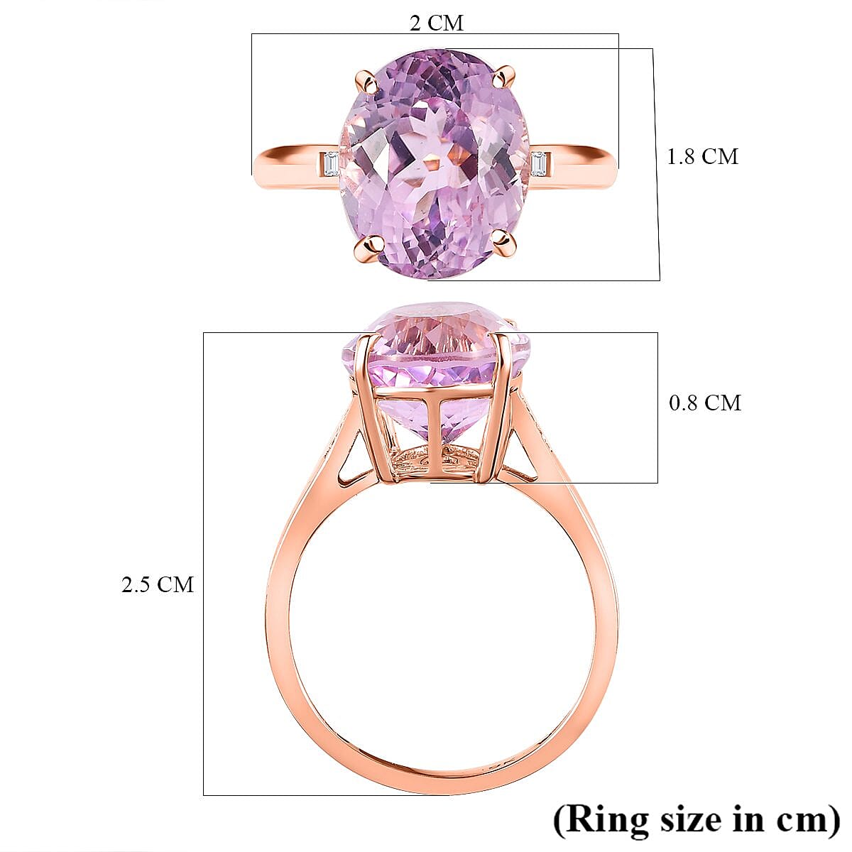 9K Rose Gold Urucum Kunzite and Diamond Ring 6.37 Ct 7386505 11