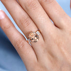 9K Rose Gold Marropino Morganite & Diamond Ring 4.21 Ct