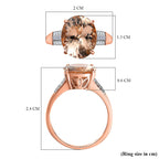 9K Rose Gold Marropino Morganite & Diamond Ring 4.21 Ct