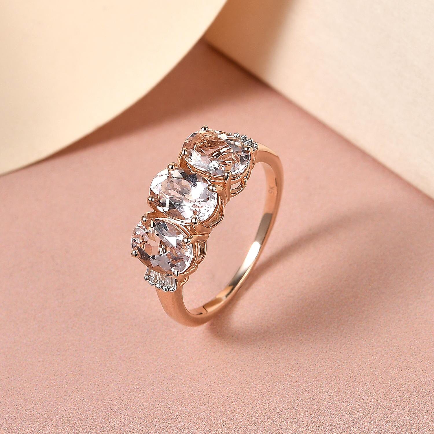 9K Rose Gold Marropino Morganite and Diamond Ring 2.05 Ct. 7159058 1