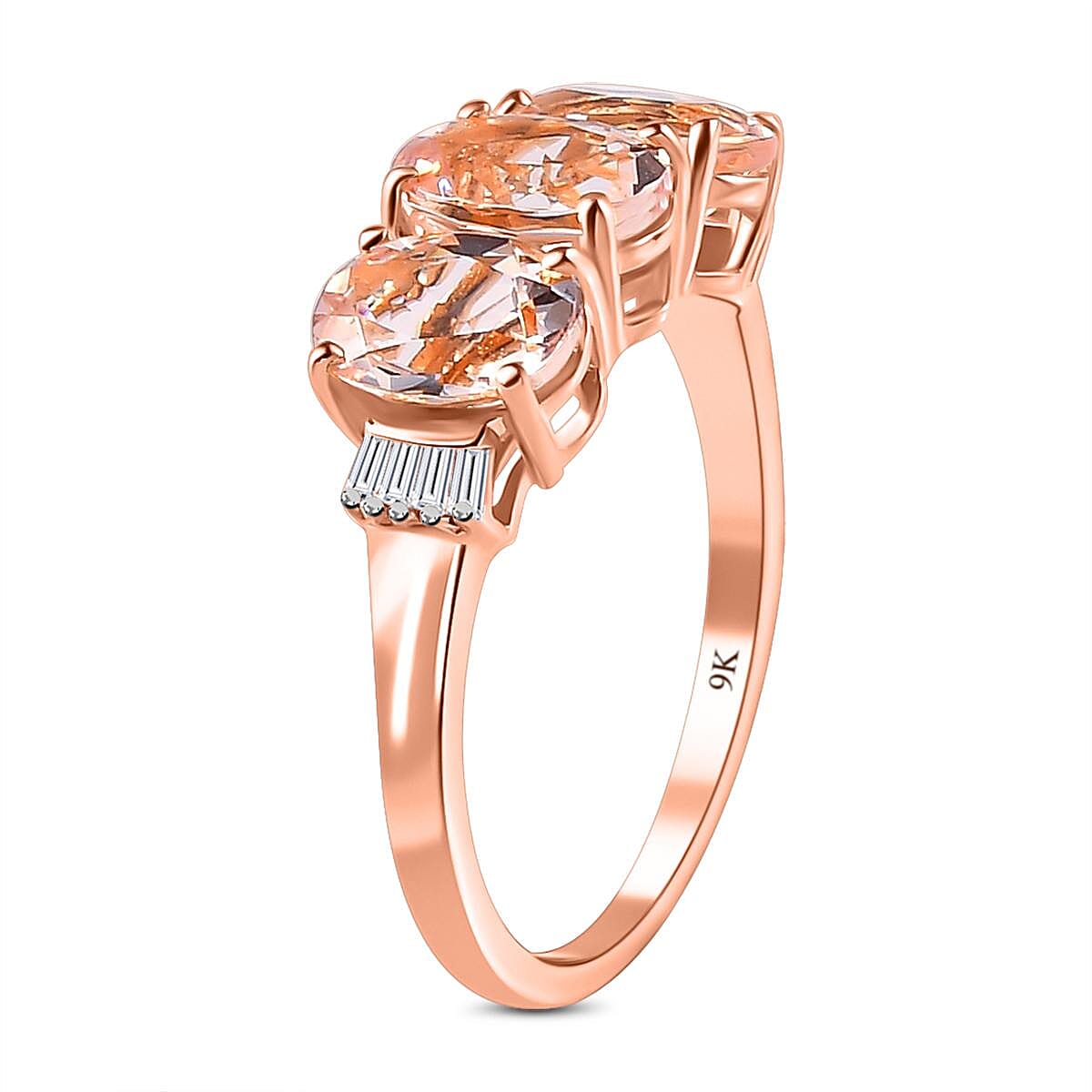 9K Rose Gold Marropino Morganite and Diamond Ring 2.05 Ct. 7159058 3