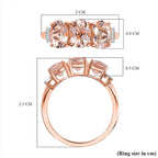 9K Rose Gold Marropino Morganite and Diamond Ring 2.05 Ct.