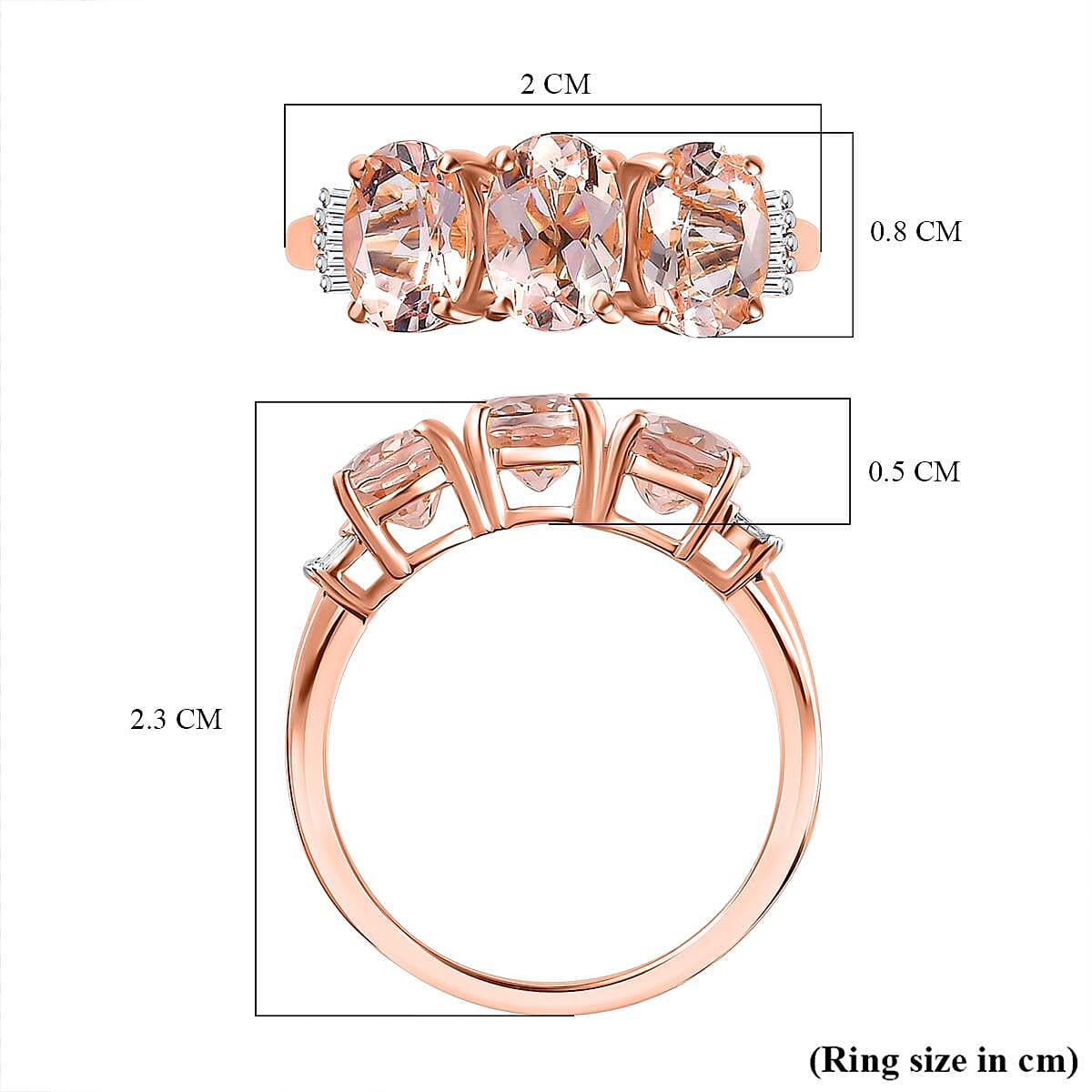 9K Rose Gold Marropino Morganite and Diamond Ring 2.05 Ct. 7159058 5