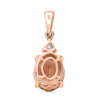 9K Rose Gold Morganite & Moissanite Solitaire Pendant 2.61 Ct.