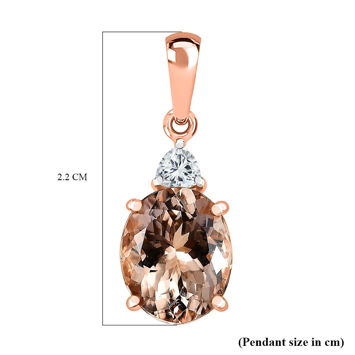 9K Rose Gold Morganite &amp; Moissanite Solitaire Pendant 2.61 Ct. 8031121 5