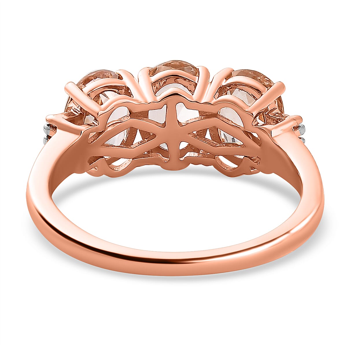 9K Rose Gold Marropino Morganite &amp; Diamond Ring 2.15 Ct 7651617 4