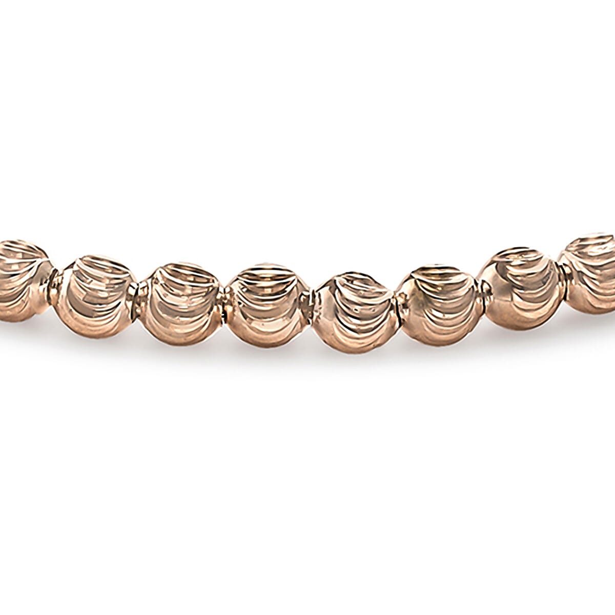 9K Rose Gold Ball and Chain Adjustable Bracelet Maximum 9 Inch 8894691 1