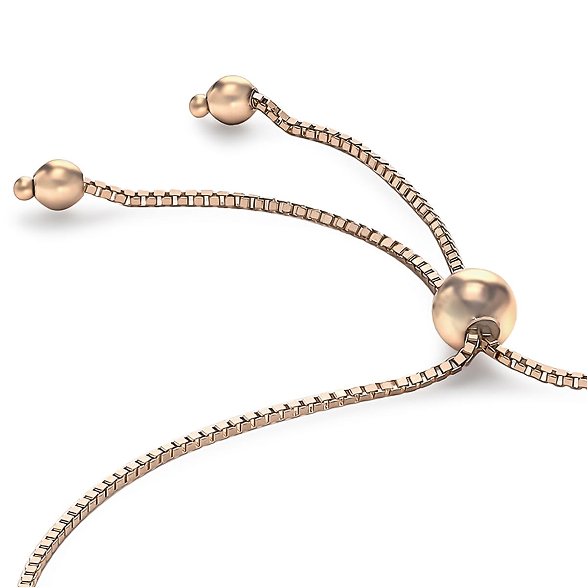 9K Rose Gold Ball and Chain Adjustable Bracelet Maximum 9 Inch 8894691 2