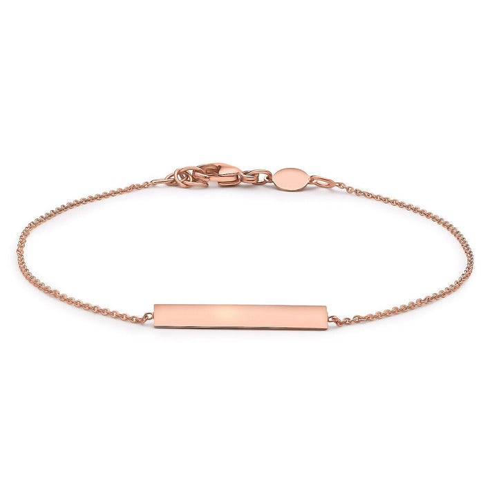 9K Rose Gold 3mm x 20mm Horizontal Bar Adjustable Bracelet 7 Inch to 7.5 Inch 7457268 1