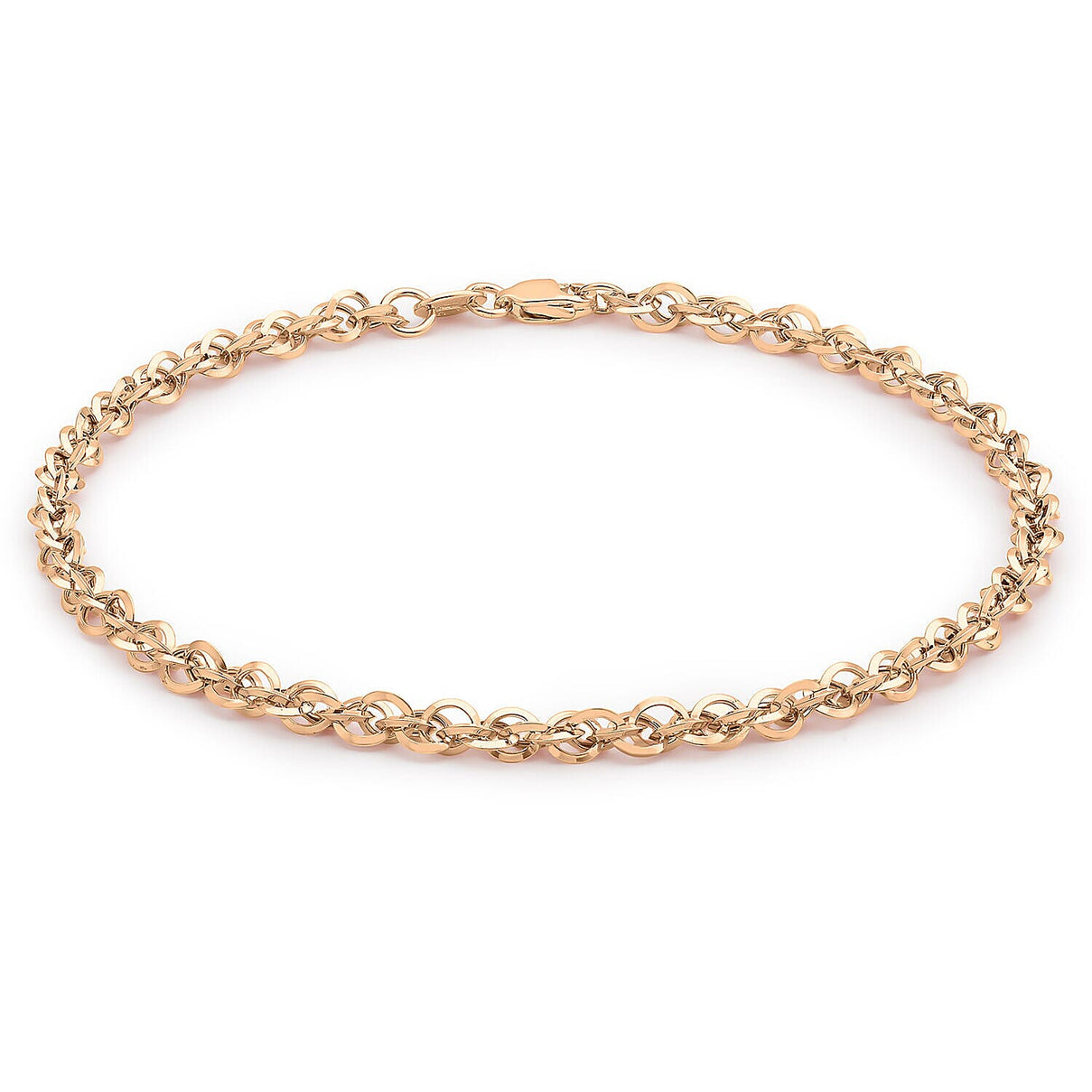 9K Rose Gold Diamond Cut Prince of Wales Bracelet 7.5 Inch 7329492 0