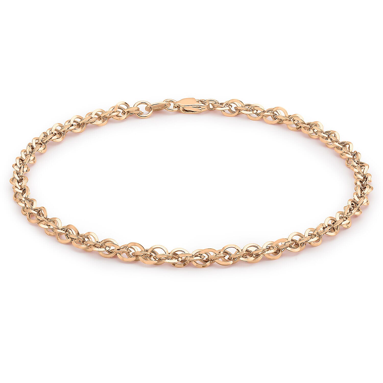 9K Rose Gold Diamond Cut Prince of Wales Bracelet 7.5 Inch 7329492 0