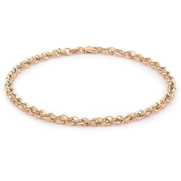 9K Rose Gold Diamond Cut Prince of Wales Bracelet 7.5 Inch 7329492 1