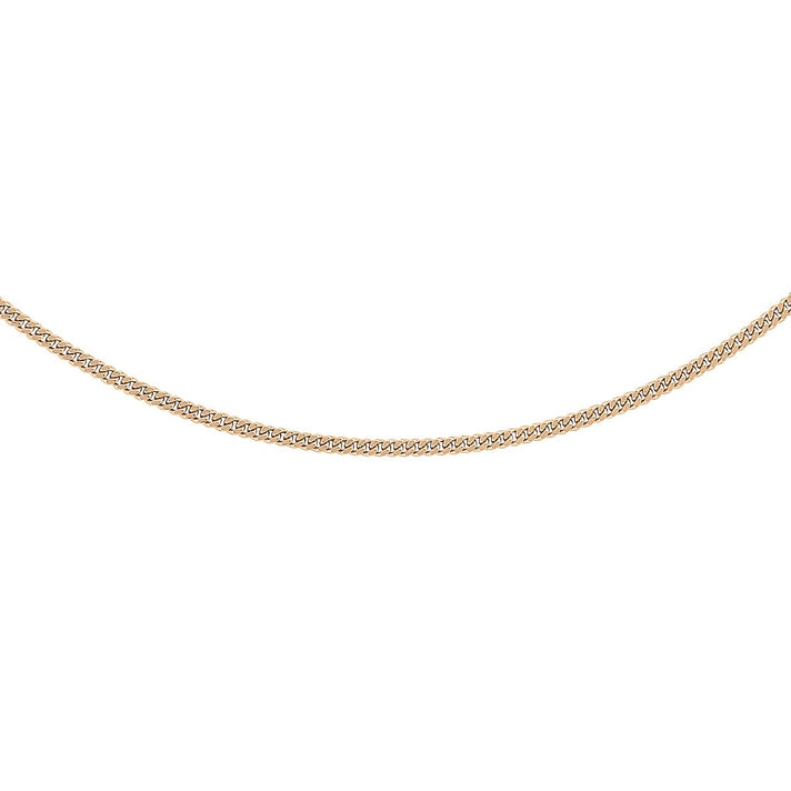 Diamond Cut Curb Chain 18 Inch in 9K Rose Gold 7592432 1