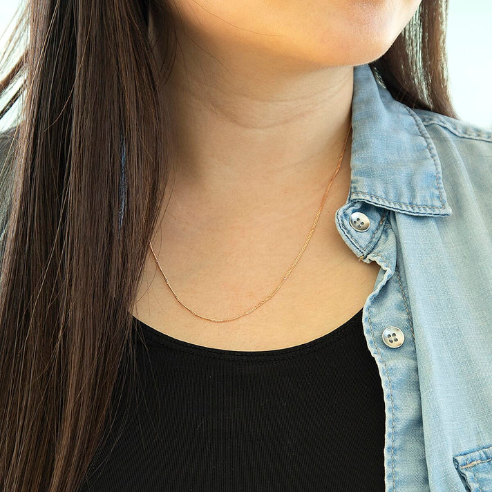 Diamond Cut Curb Chain 18 Inch in 9K Rose Gold 7592432 2
