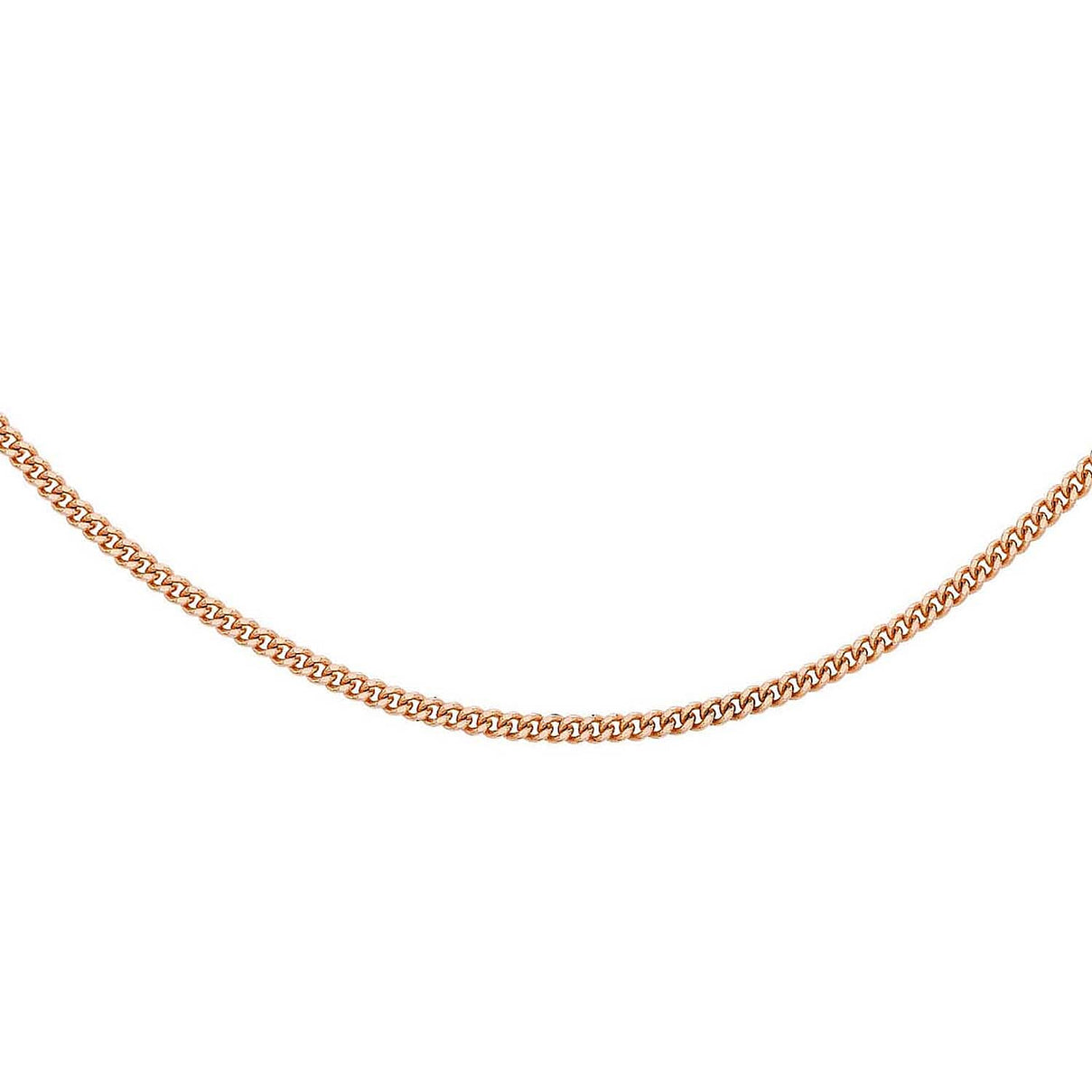 Diamond Cut Curb Chain 18 Inch in 9K Rose Gold 7591643 0
