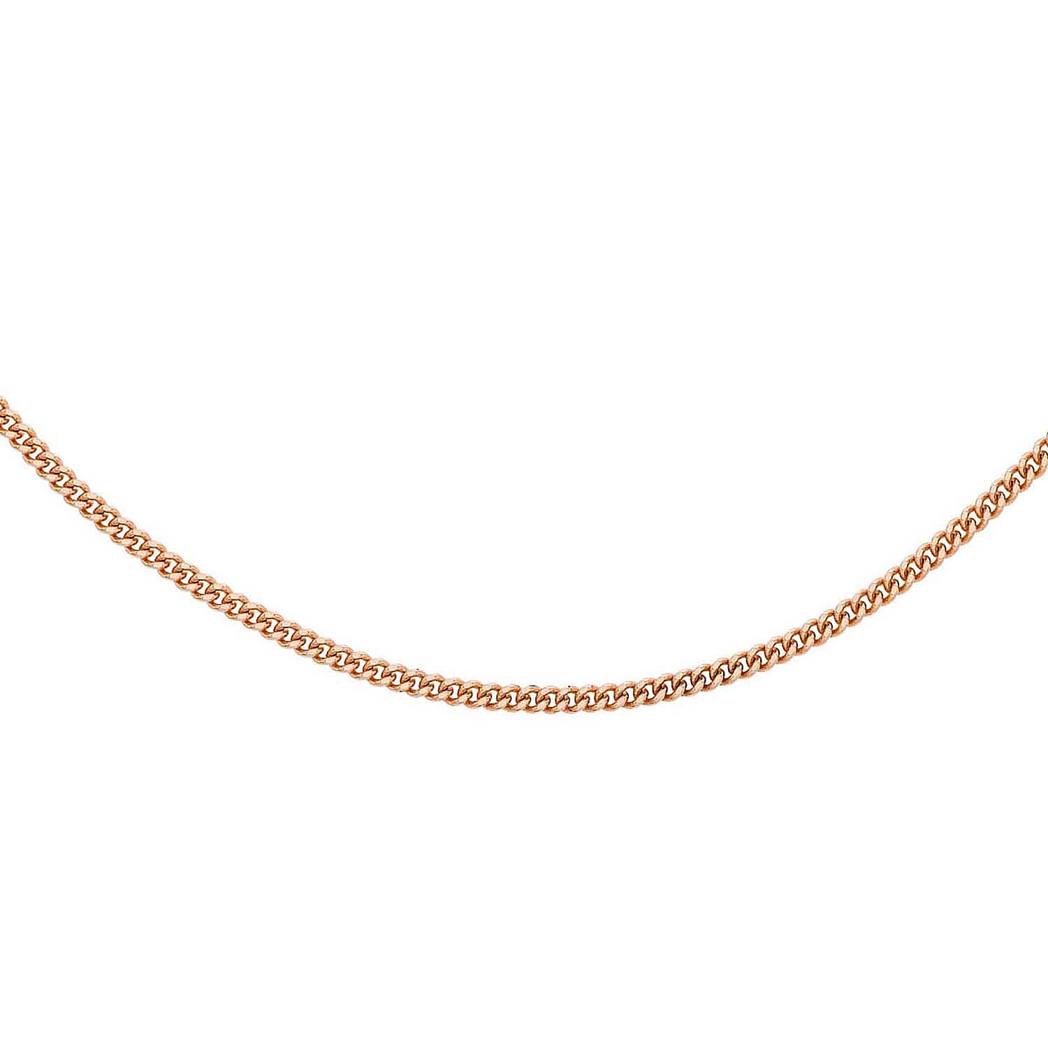 Diamond Cut Curb Chain 18 Inch in 9K Rose Gold 7591643 0