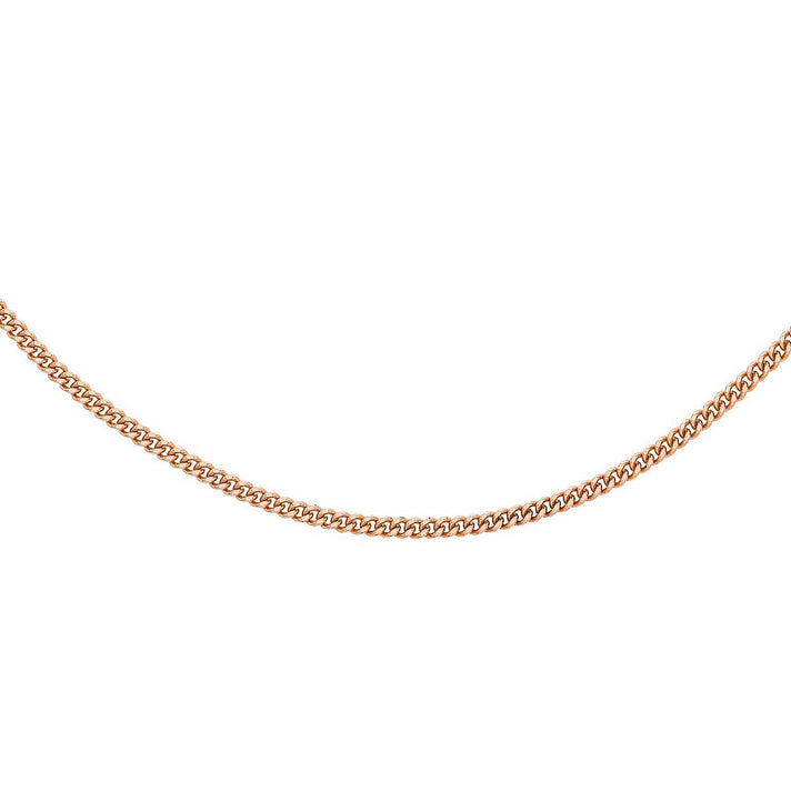 Diamond Cut Curb Chain 18 Inch in 9K Rose Gold 7591643 1