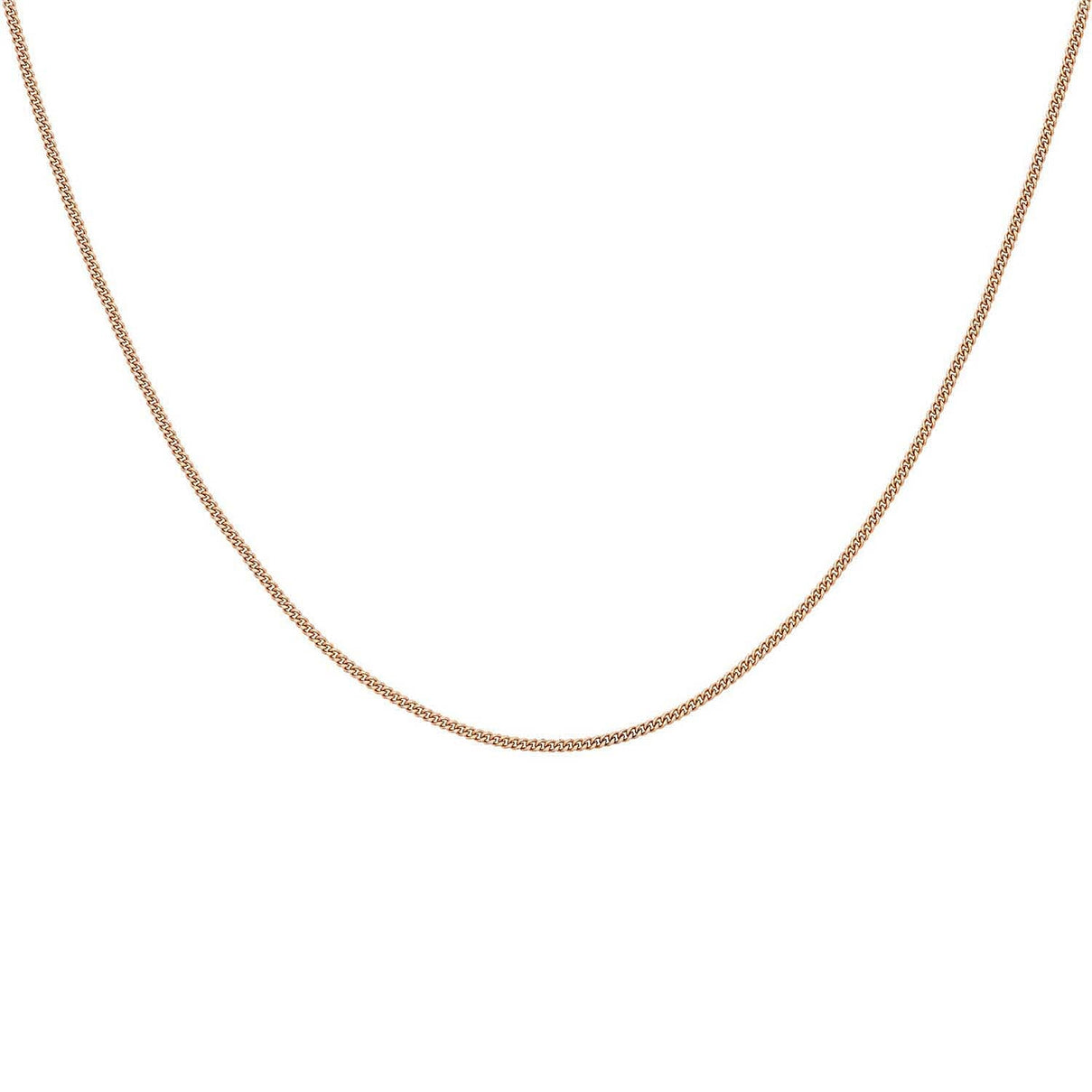 Diamond Cut Curb Chain 18 Inch in 9K Rose Gold 7591643 1
