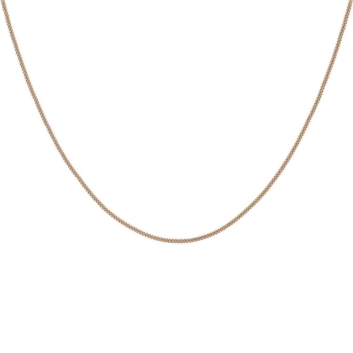 Diamond Cut Curb Chain 18 Inch in 9K Rose Gold 7591643 1