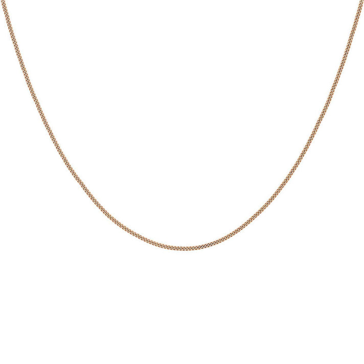 Diamond Cut Curb Chain 18 Inch in 9K Rose Gold 7591643 2