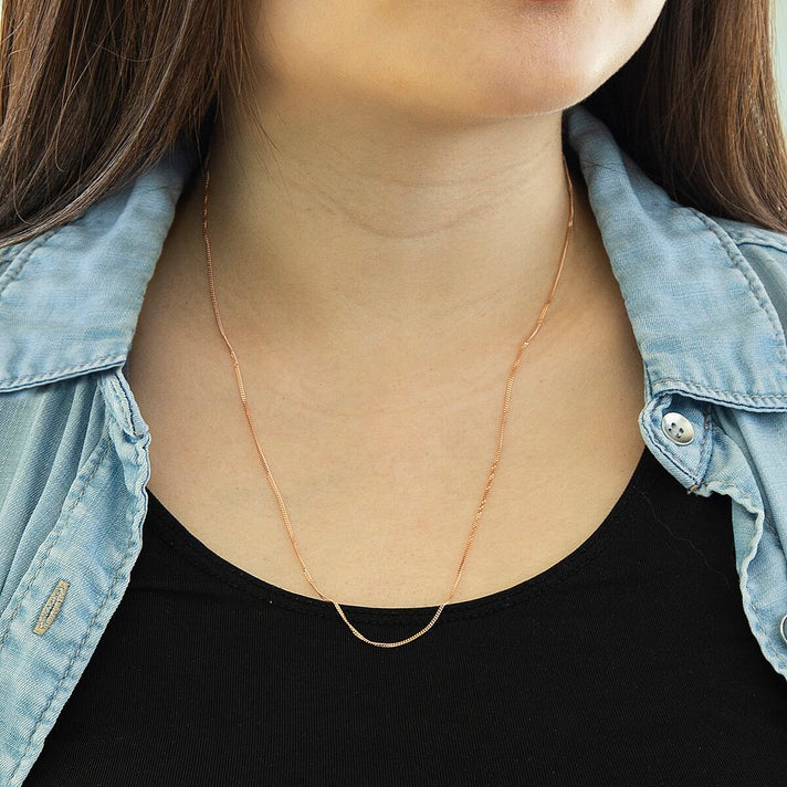 Diamond Cut Curb Chain 20 Inch in 9K Rose Gold 7592414 2