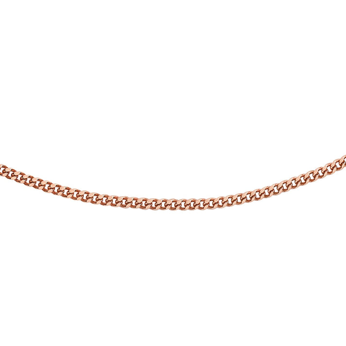 0.7mm Diamond Cut Slider Curb Chain Adjustable to 22 Inch in 9K Rose Gold 7592513 1