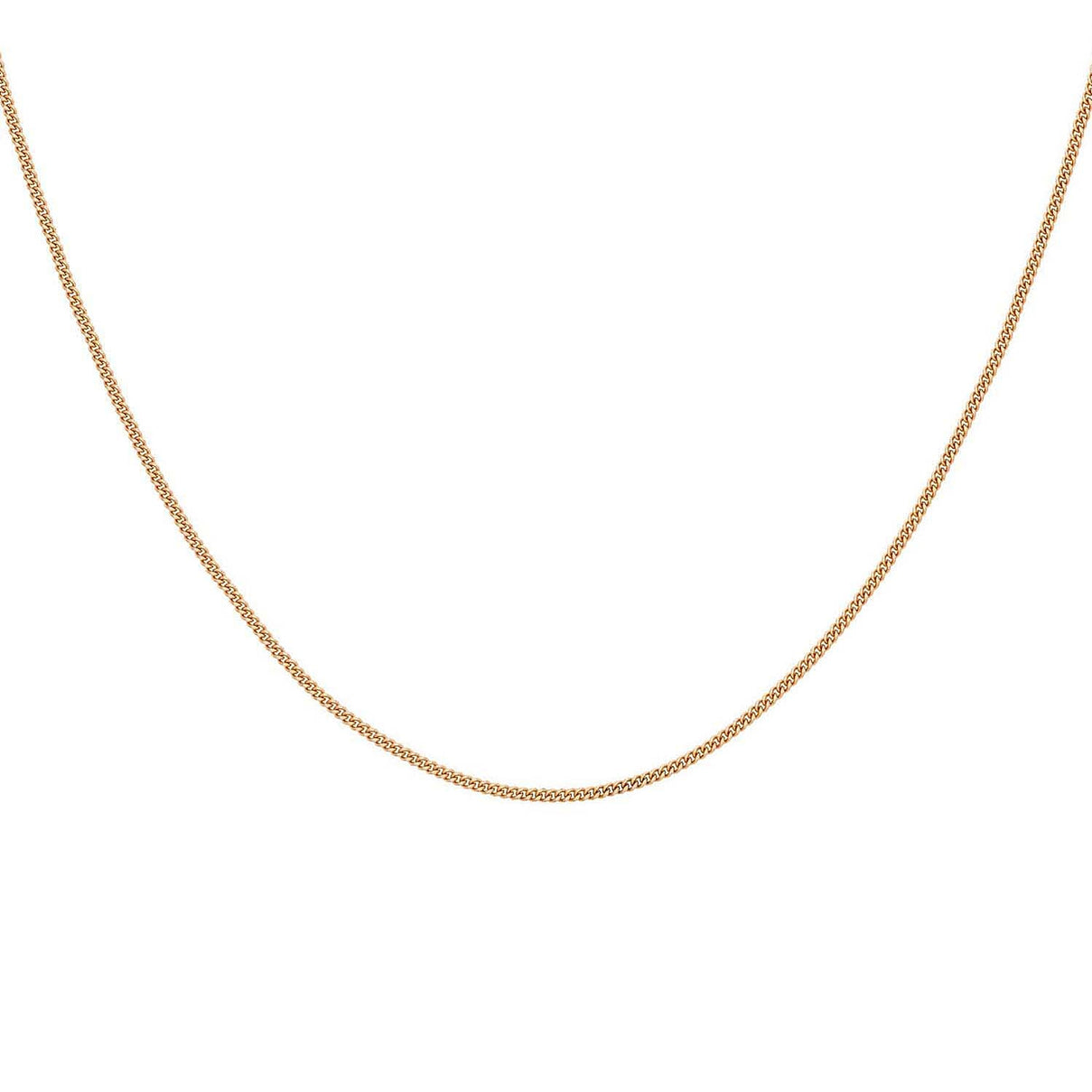 0.7mm Diamond Cut Slider Curb Chain Adjustable to 22 Inch in 9K Rose Gold 7592513 1